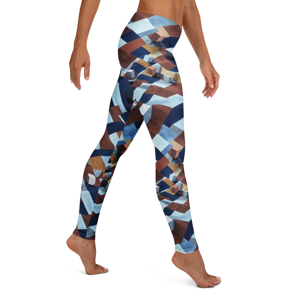 Cobalt Cubism on Leggings — Right