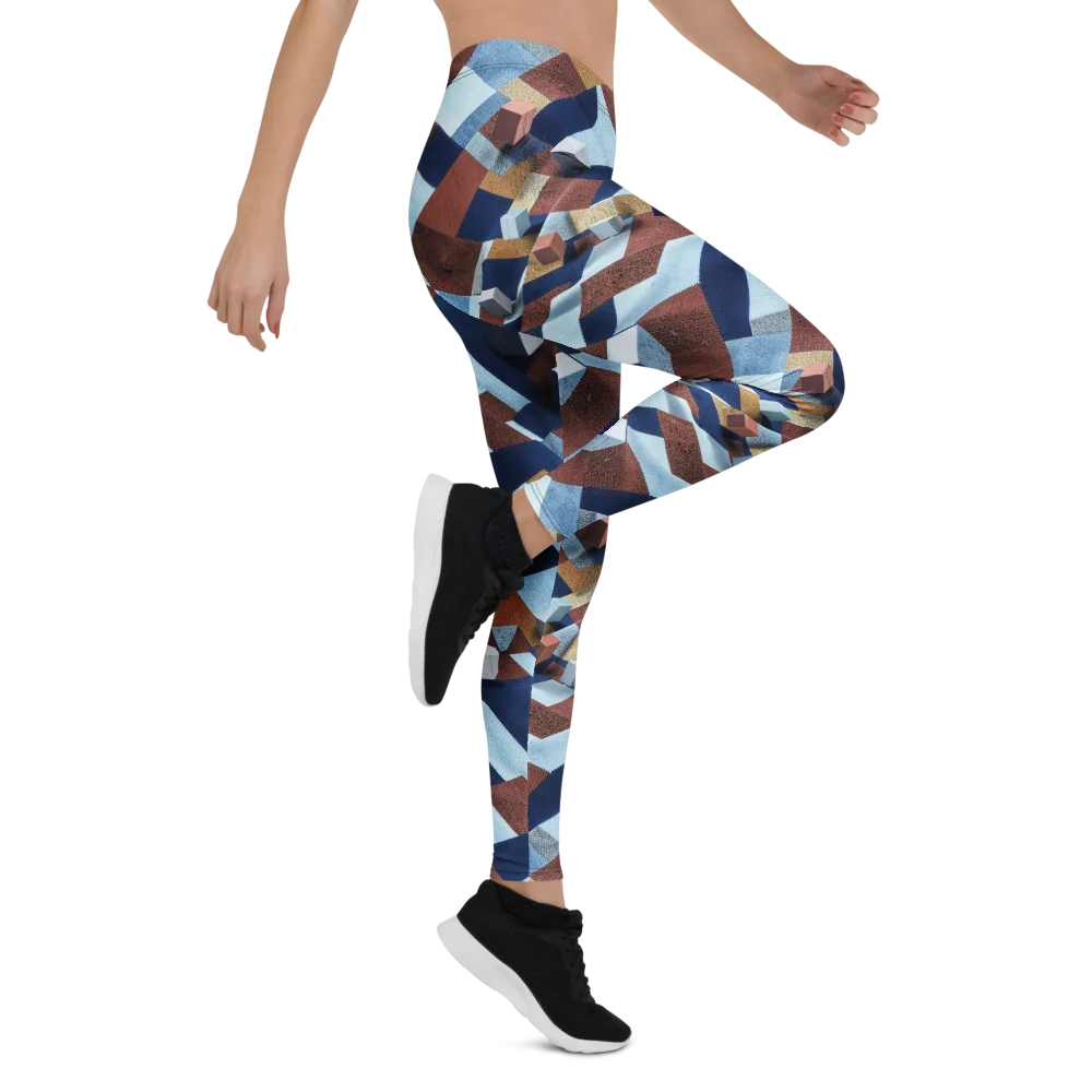 Cobalt Cubism on Leggings — Right
