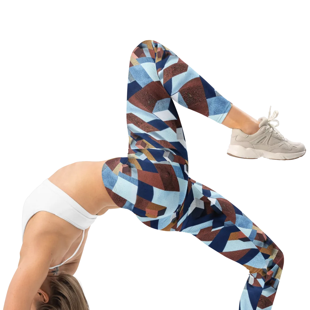 Cobalt Cubism on Leggings — Right