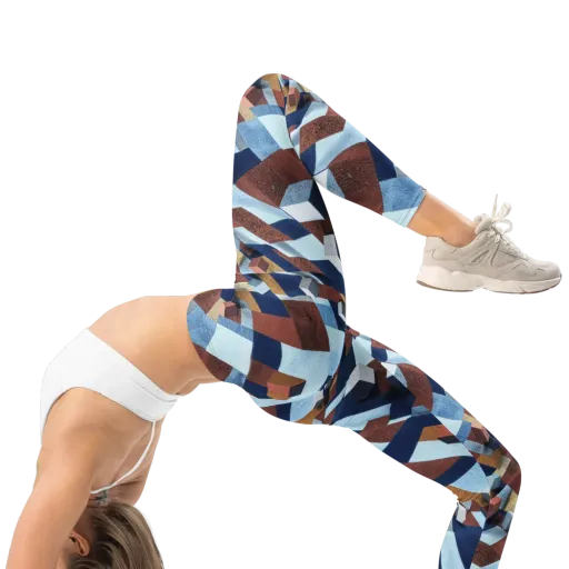 Cobalt Cubism on a Leggings