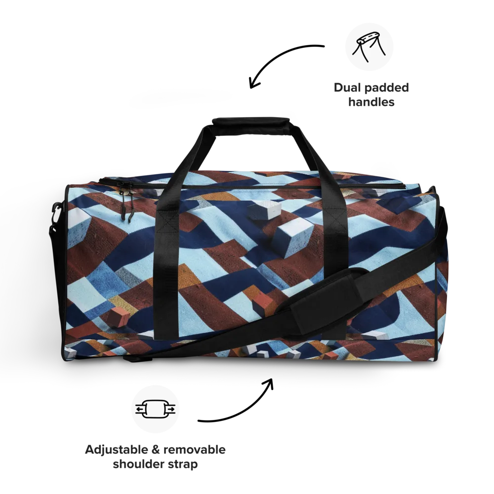 Cobalt Cubism on Duffle Bag — Front