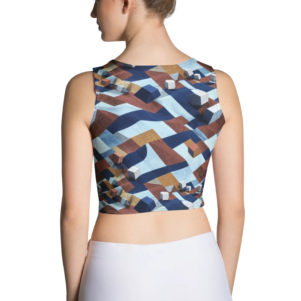 Cobalt Cubism on Crop Top — Back
