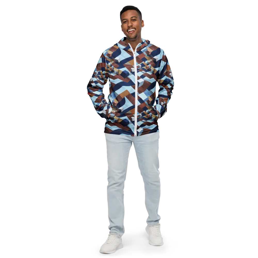 Cobalt Cubism on Men's Windbreaker — Front