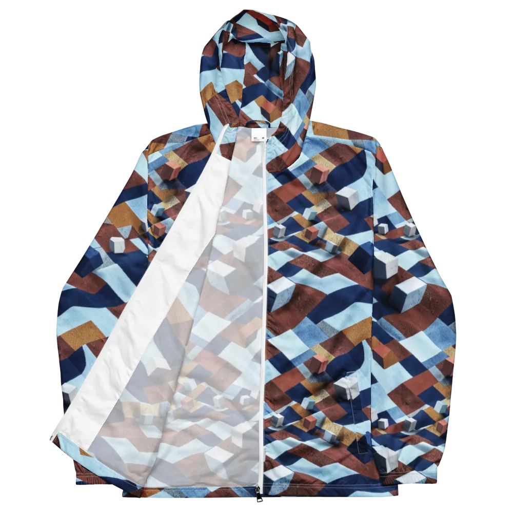 Cobalt Cubism on Men's Windbreaker — Front