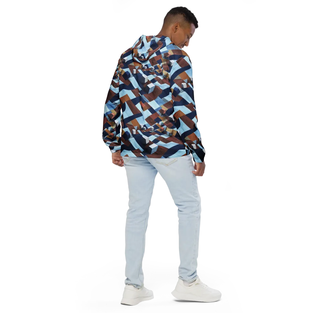 Cobalt Cubism on Men's Windbreaker — Back