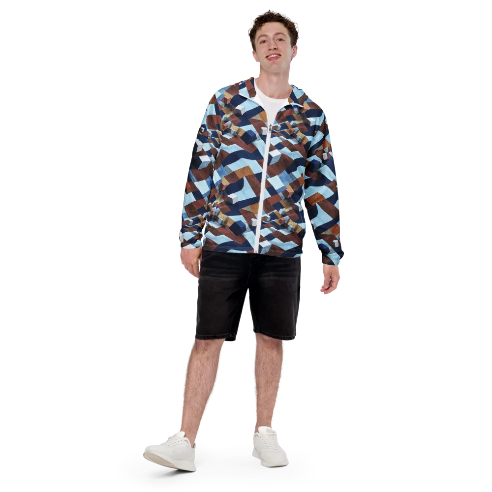 Cobalt Cubism on Men's Windbreaker — Front