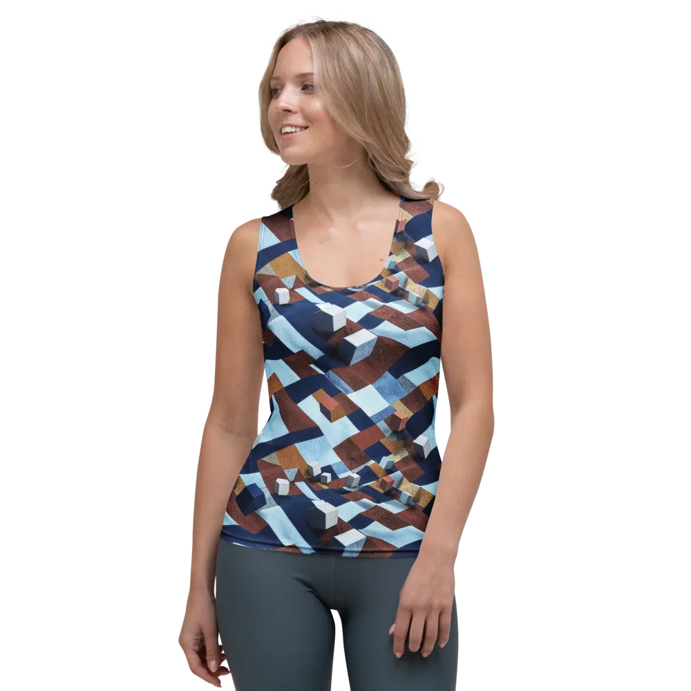 Cobalt Cubism on Women's Tank Top — Front
