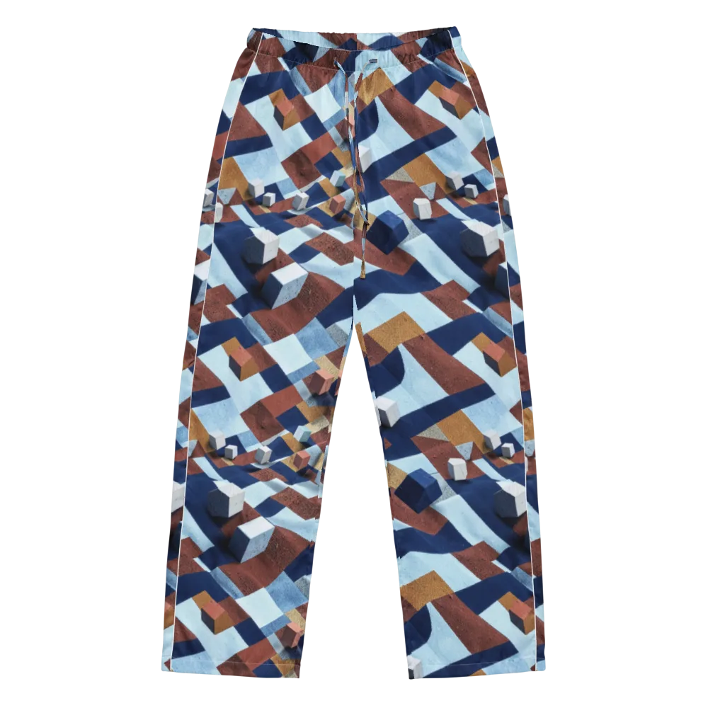 Cobalt Cubism on Women's Pajama Pants — Front