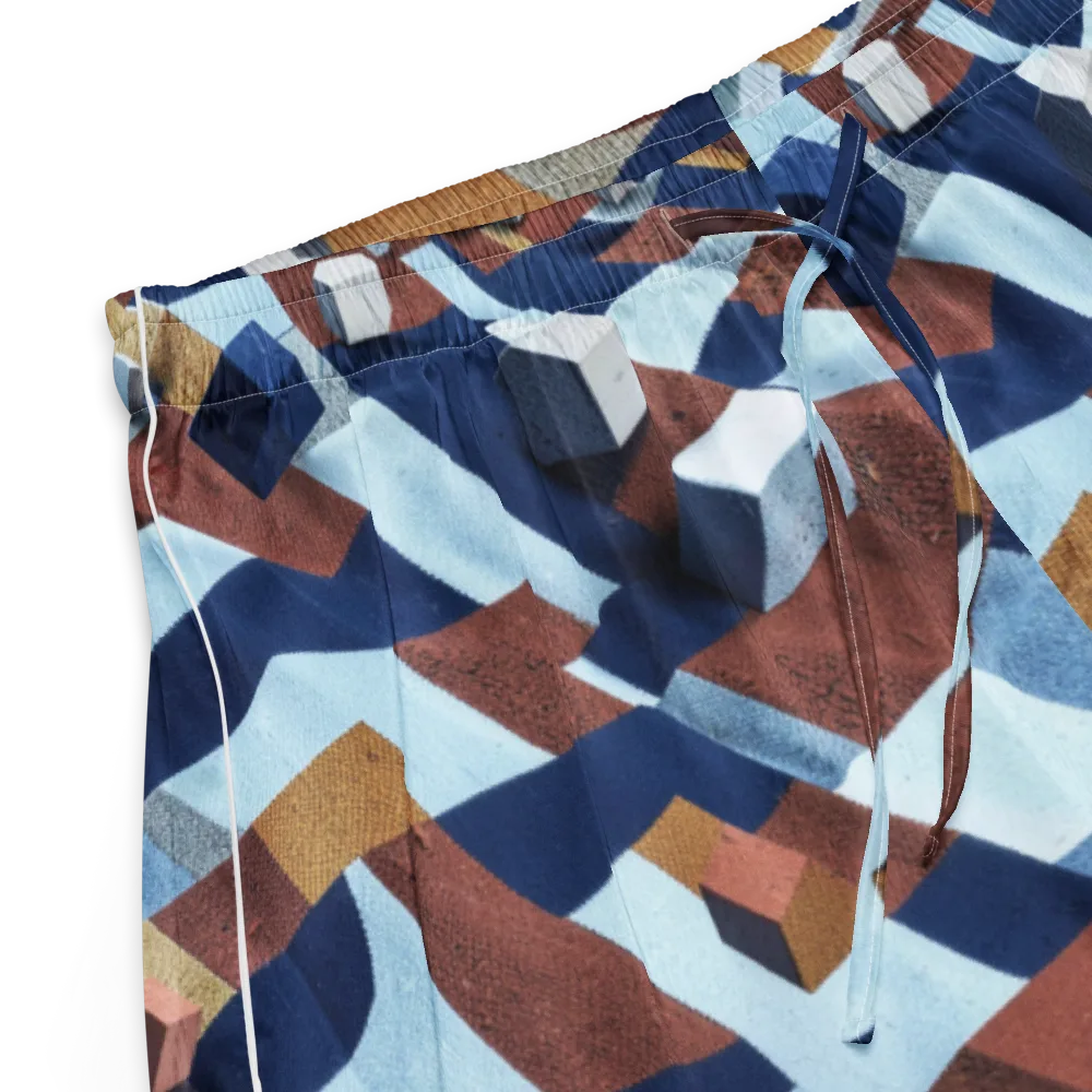 Cobalt Cubism on Women's Pajama Shorts — Product details