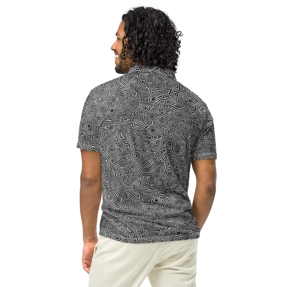 Blackwater Contours on Men's Slim Fit Polo Shirt — Back