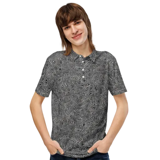 Blackwater Contours on a Men's Slim Fit Polo Shirt