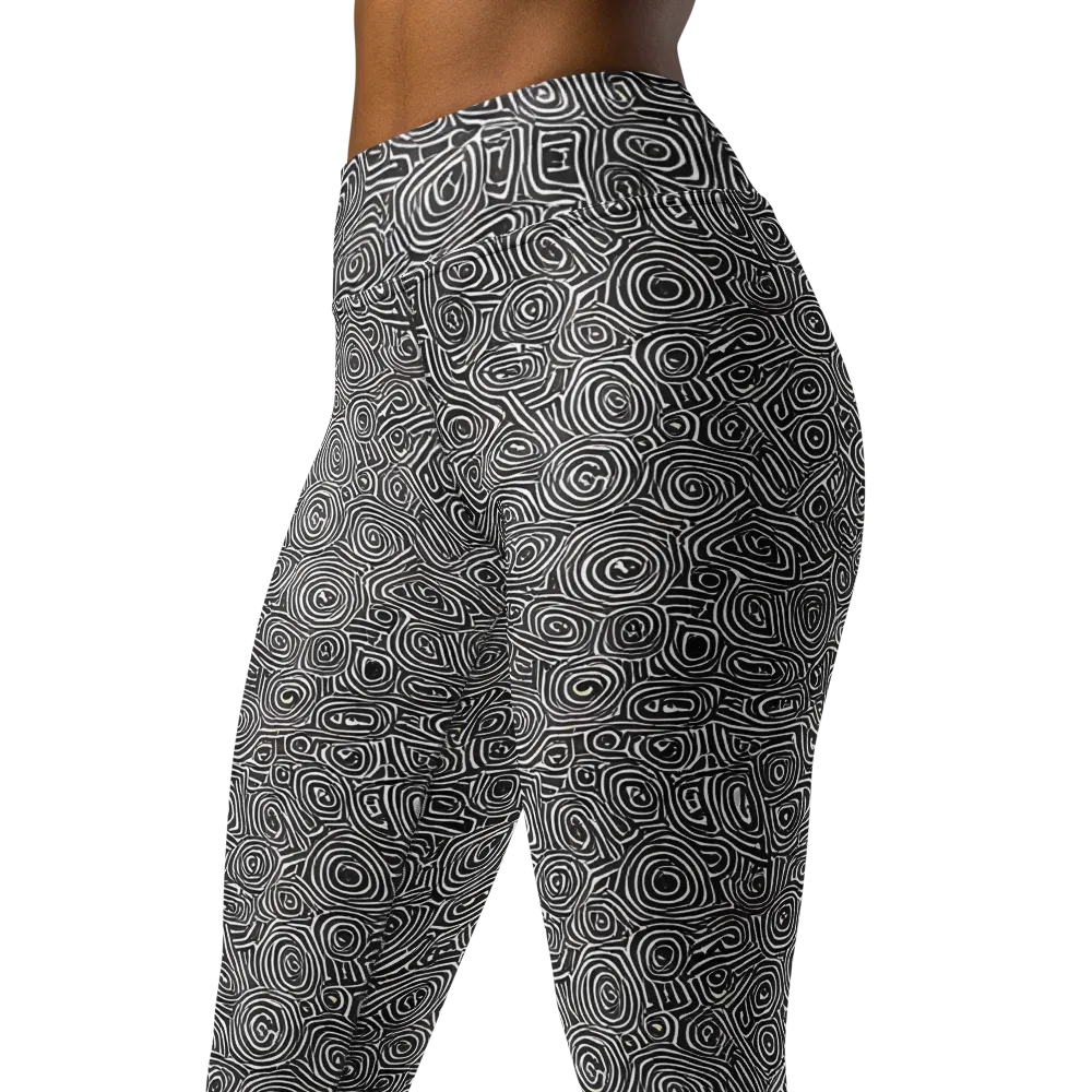 Blackwater Contours on Yoga Leggings — Left Front