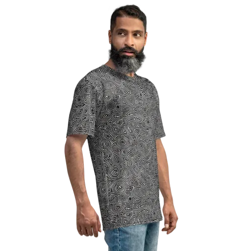 Blackwater Contours on a Men's Crew Neck T-Shirt