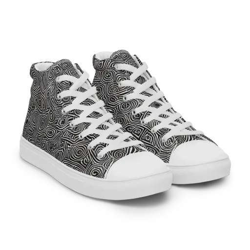 Blackwater Contours on a Men's High Top Canvas Shoes