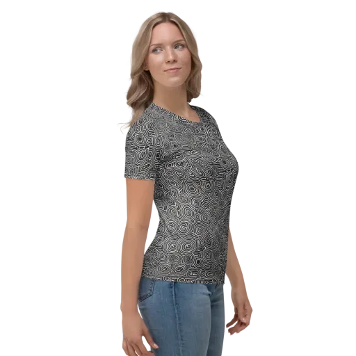 Blackwater Contours on a Women's Crew Neck T-Shirt