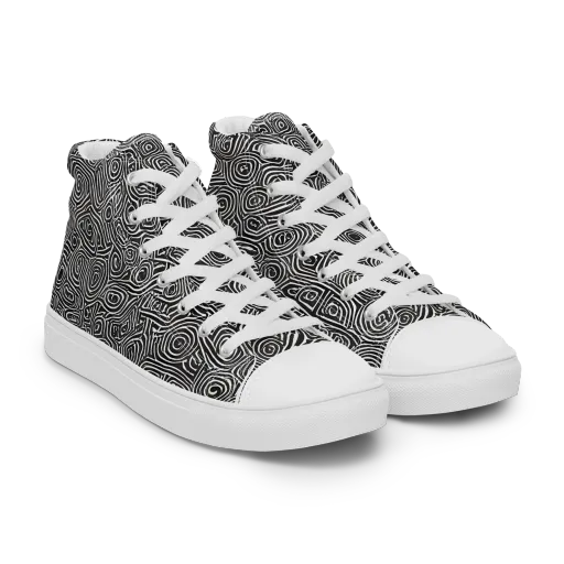 Blackwater Contours on a Women's High Top Canvas Shoes