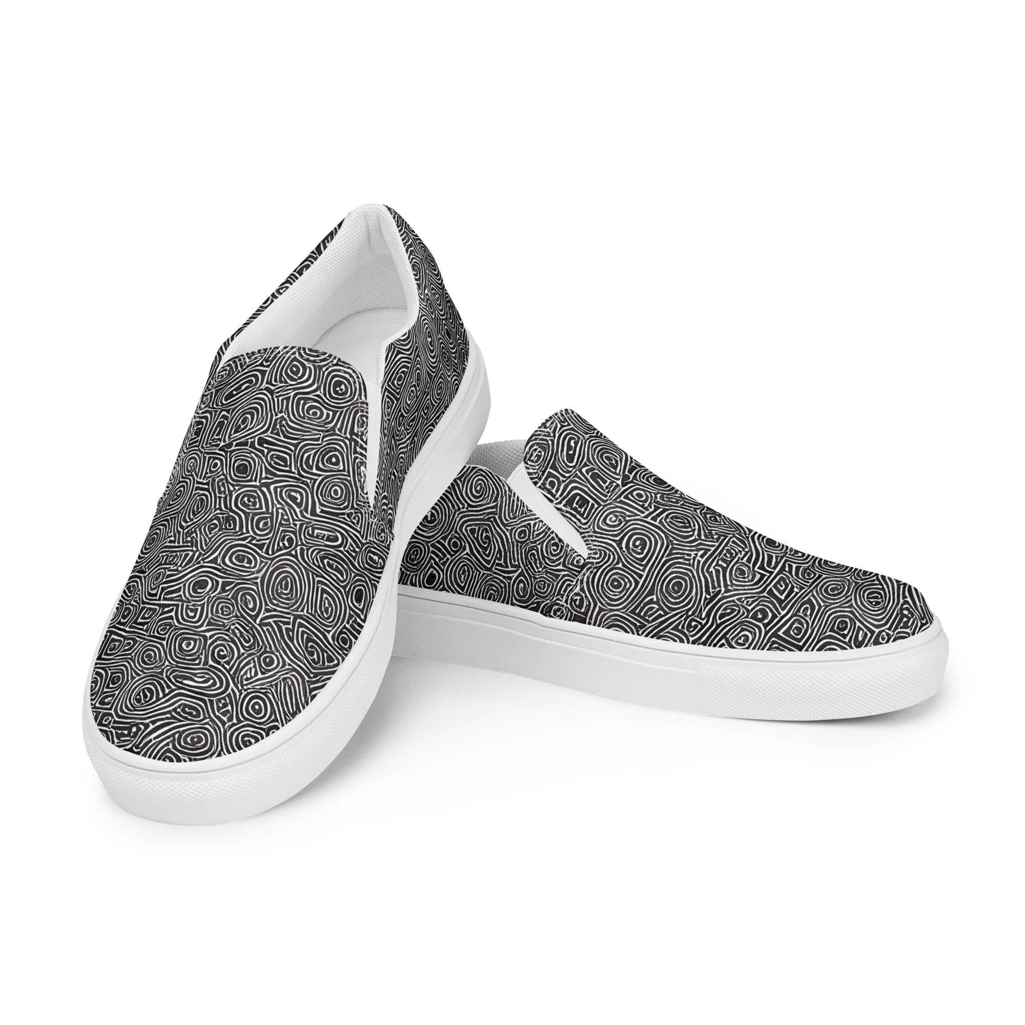 Blackwater Contours on Men's Slip-On Canvas Shoes — Left Front