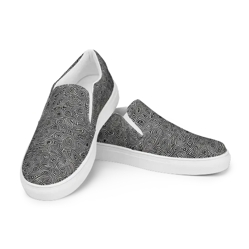 Blackwater Contours on a Men's Slip-On Canvas Shoes