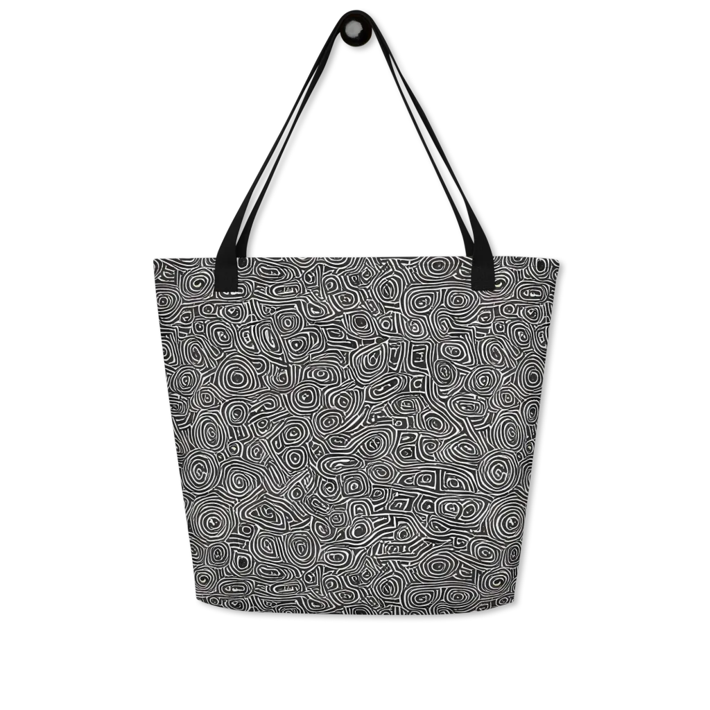 Blackwater Contours on Large Tote Bag W/ Pocket — Front