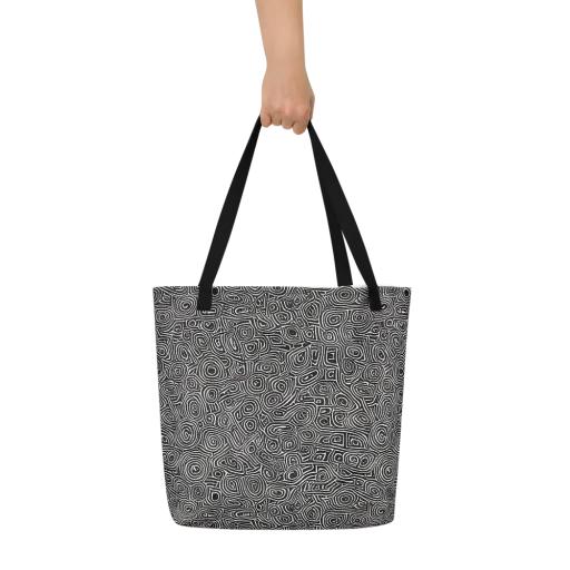 Blackwater Contours on a Large Tote Bag W/ Pocket