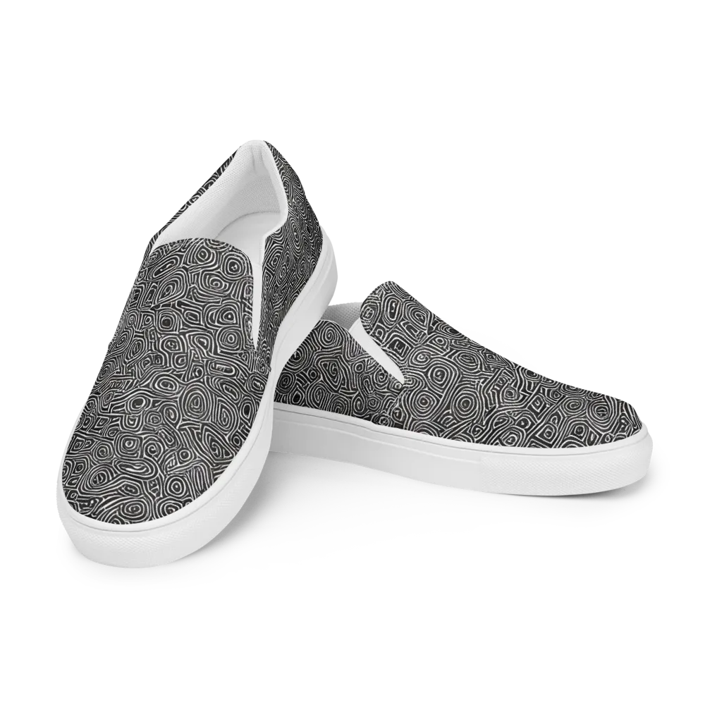 Blackwater Contours on Women's Slip-On Canvas Shoes — Left Front