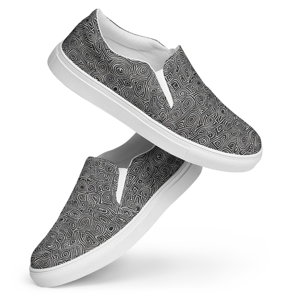 Blackwater Contours on Women's Slip-On Canvas Shoes — Front