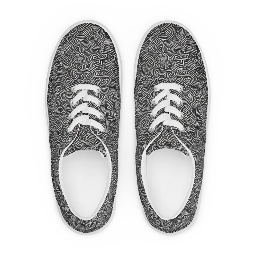 Blackwater Contours on Men's Lace-Up Canvas Shoes — Front