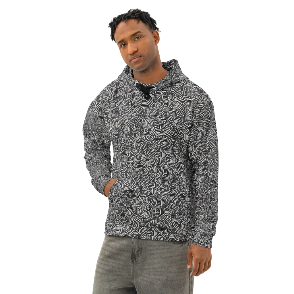 Blackwater Contours on Cotton Hoodie — Left Front