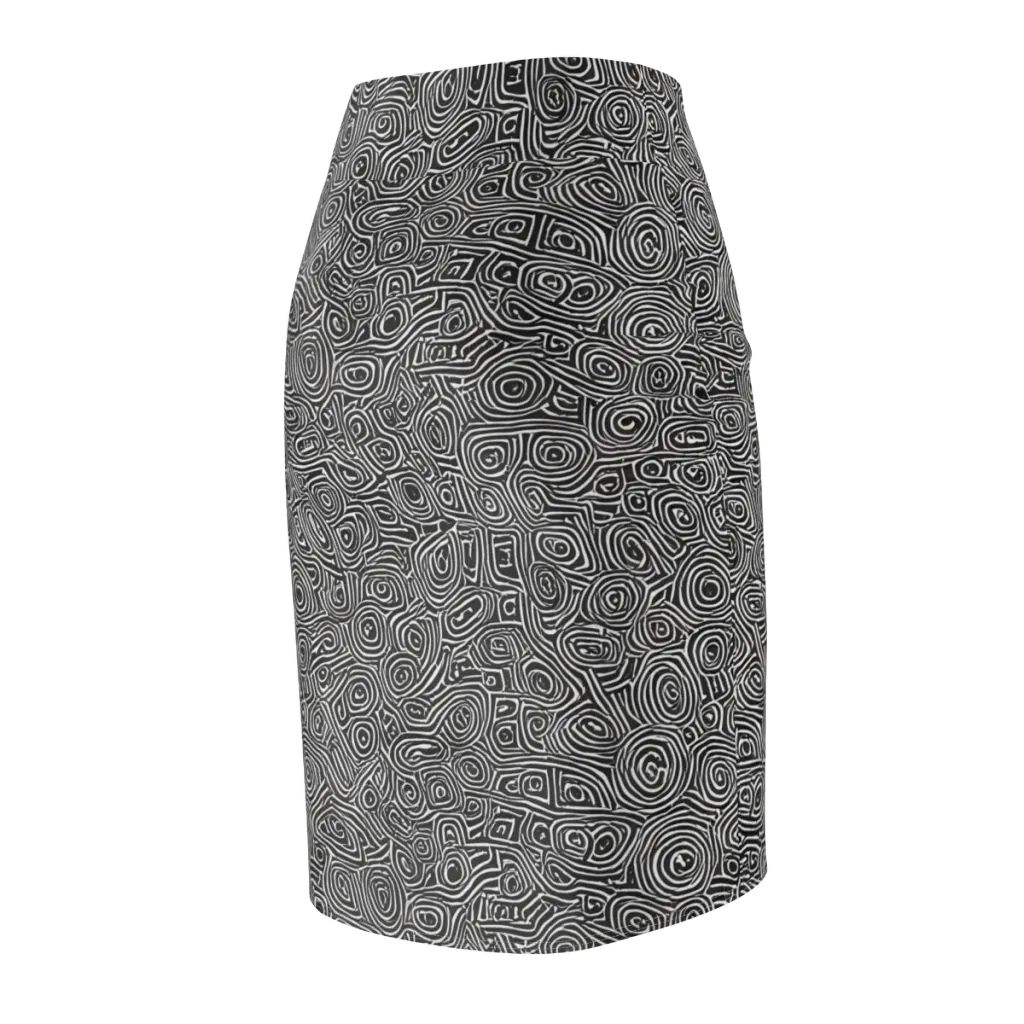 Blackwater Contours on Pencil Skirt — Back Side
