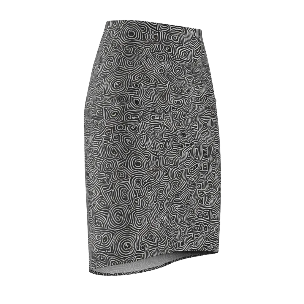 Blackwater Contours on Pencil Skirt — Front Side