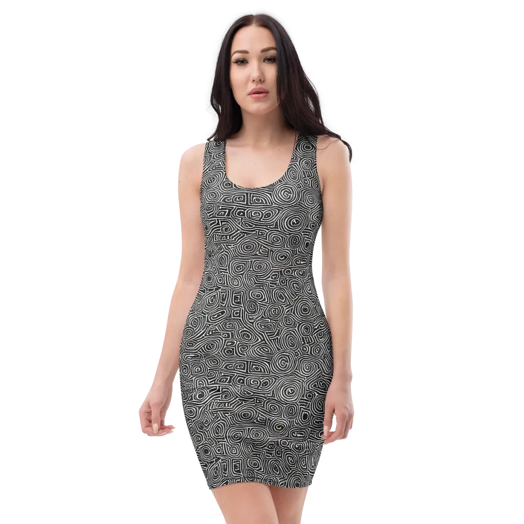 Blackwater Contours on Bodycon Dress — Front