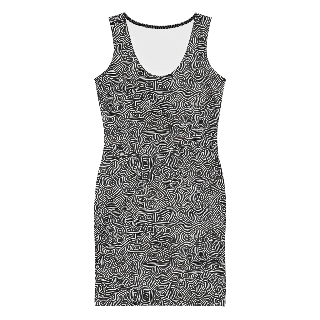 Blackwater Contours on Bodycon Dress — Front