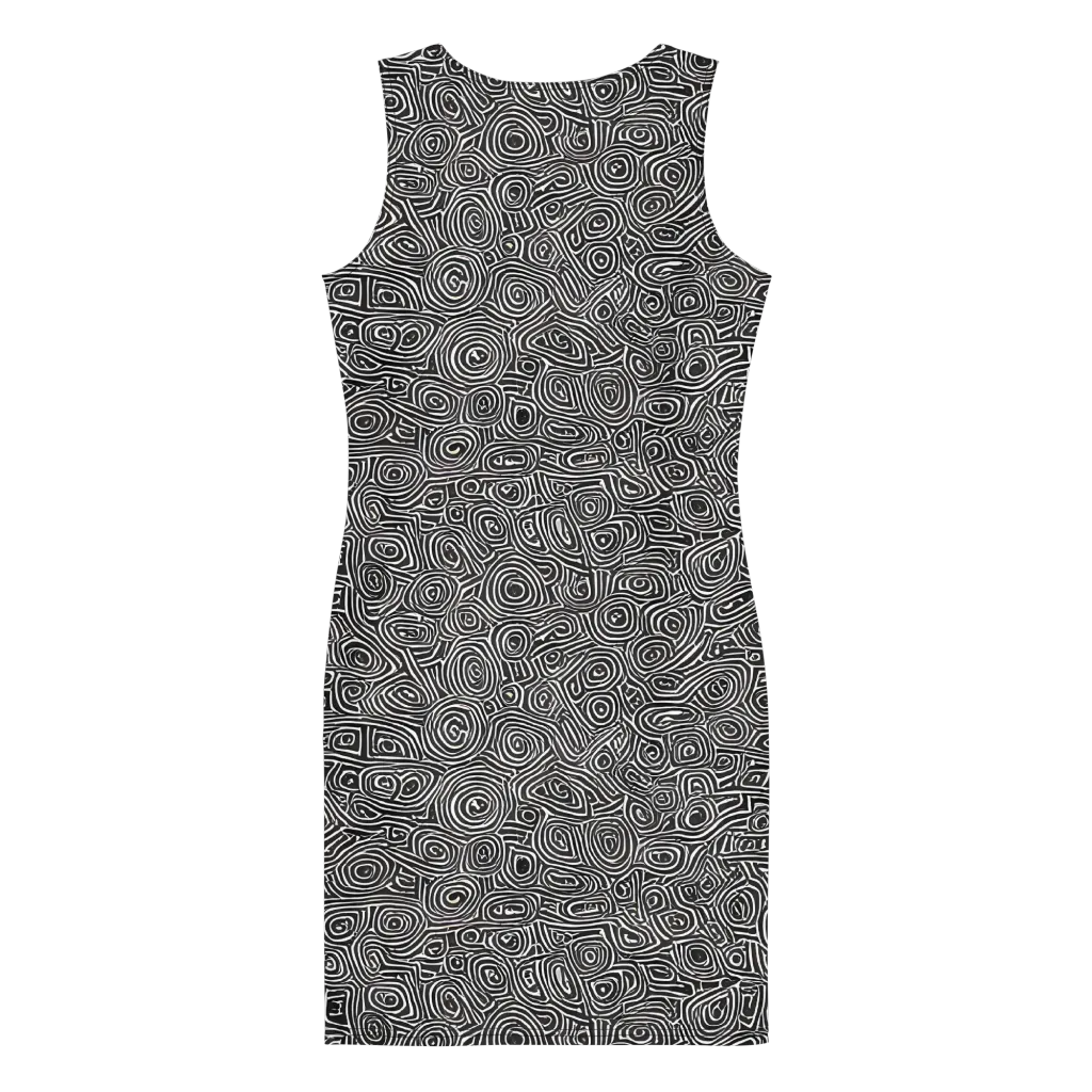 Blackwater Contours on Bodycon Dress — Back