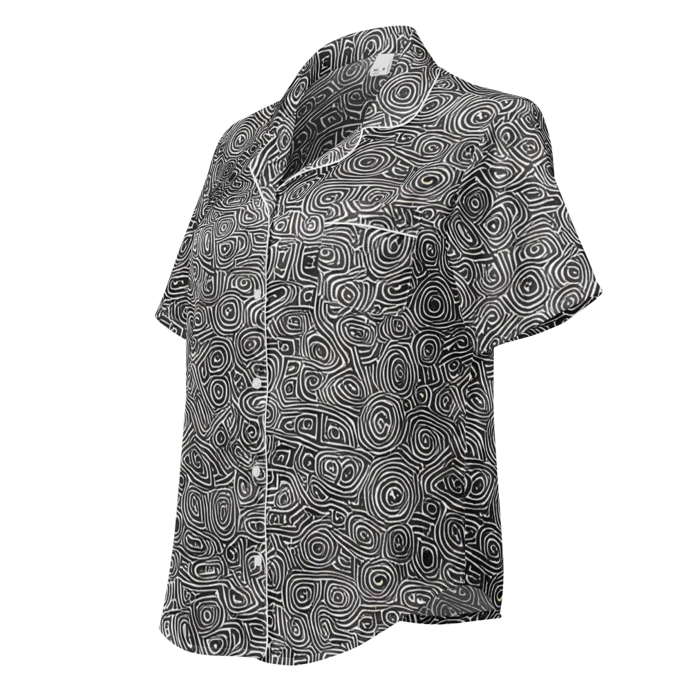 Blackwater Contours on Women's Short Sleeve Pajama Top — Left Front