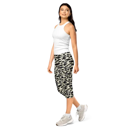 Midnight Shoal on a Capri Leggings