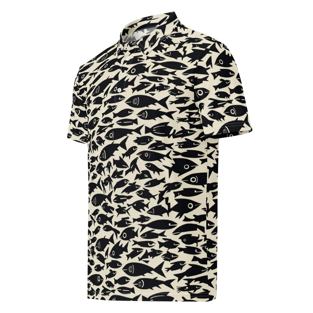 Midnight Shoal on Men's Slim Fit Polo Shirt — Left Front
