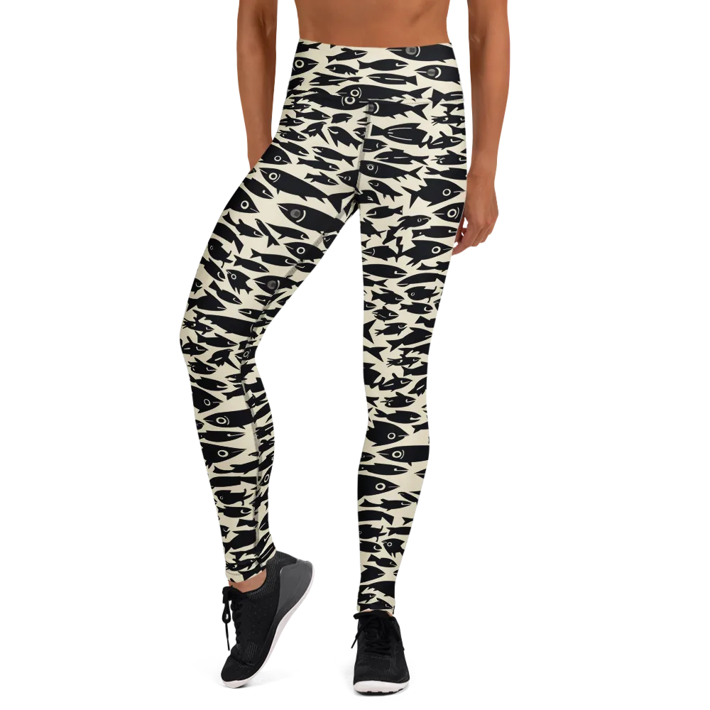 Midnight Shoal on Yoga Leggings — Front