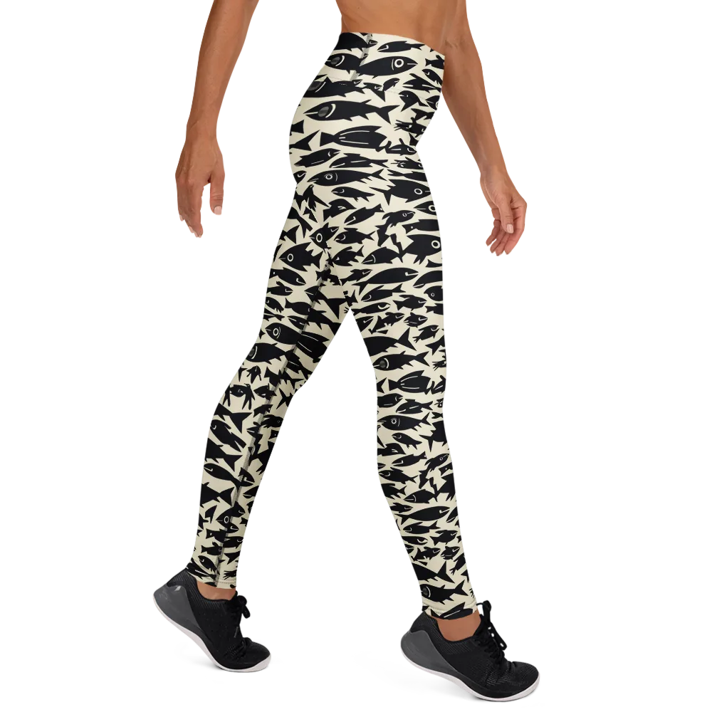 Midnight Shoal on Yoga Leggings — Right