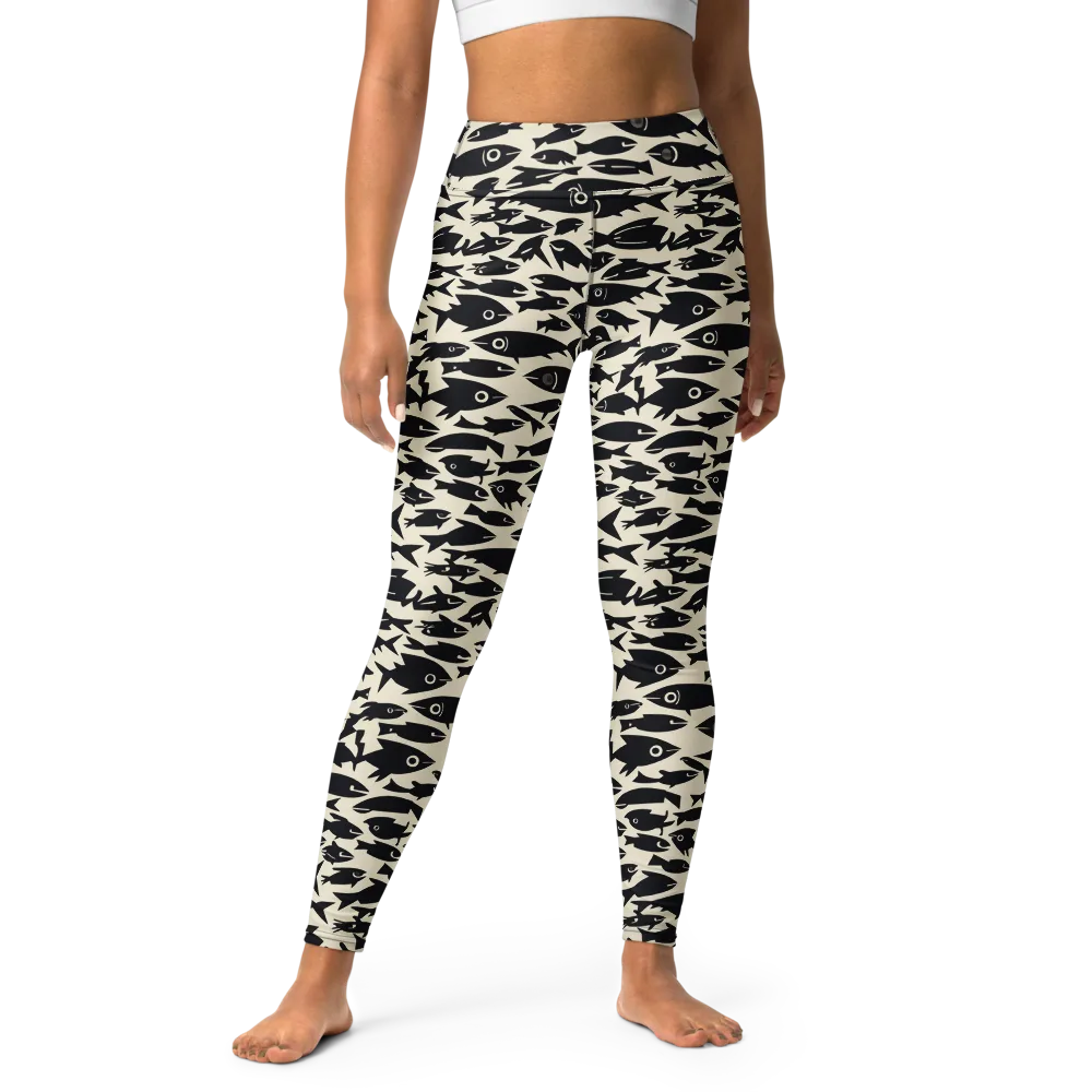 Midnight Shoal on Yoga Leggings — Front