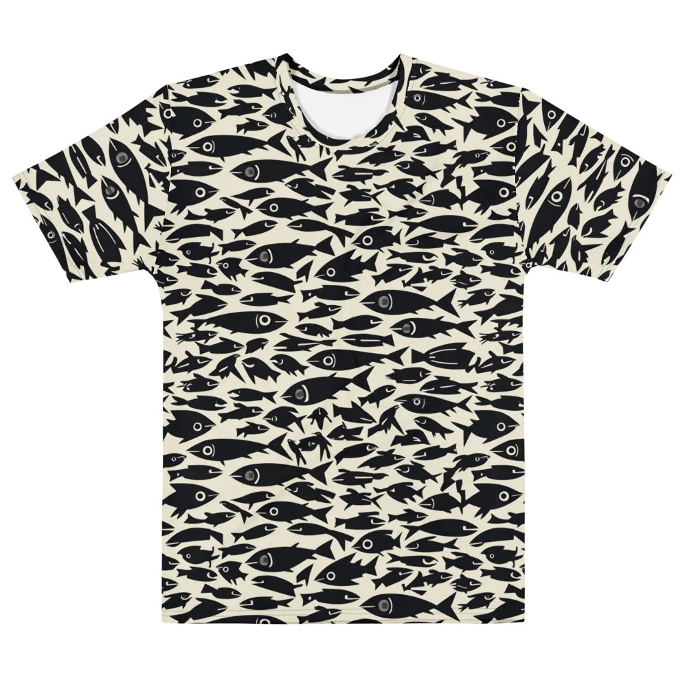 Midnight Shoal on Men's Cotton Crew Neck T-Shirt — Front