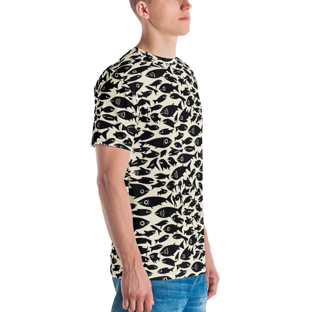 Midnight Shoal on Men's Crew Neck T-Shirt — Right