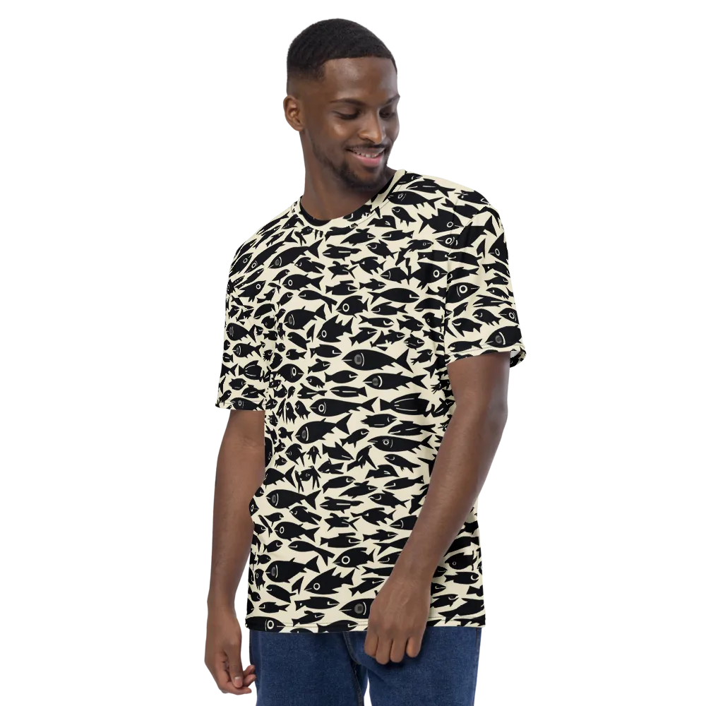 Midnight Shoal on Men's Crew Neck T-Shirt — Left