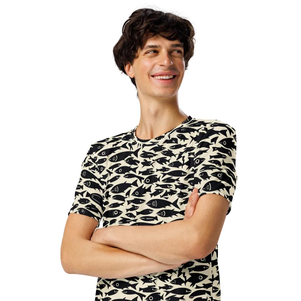 Midnight Shoal on Men's Crew Neck T-Shirt — Left Front