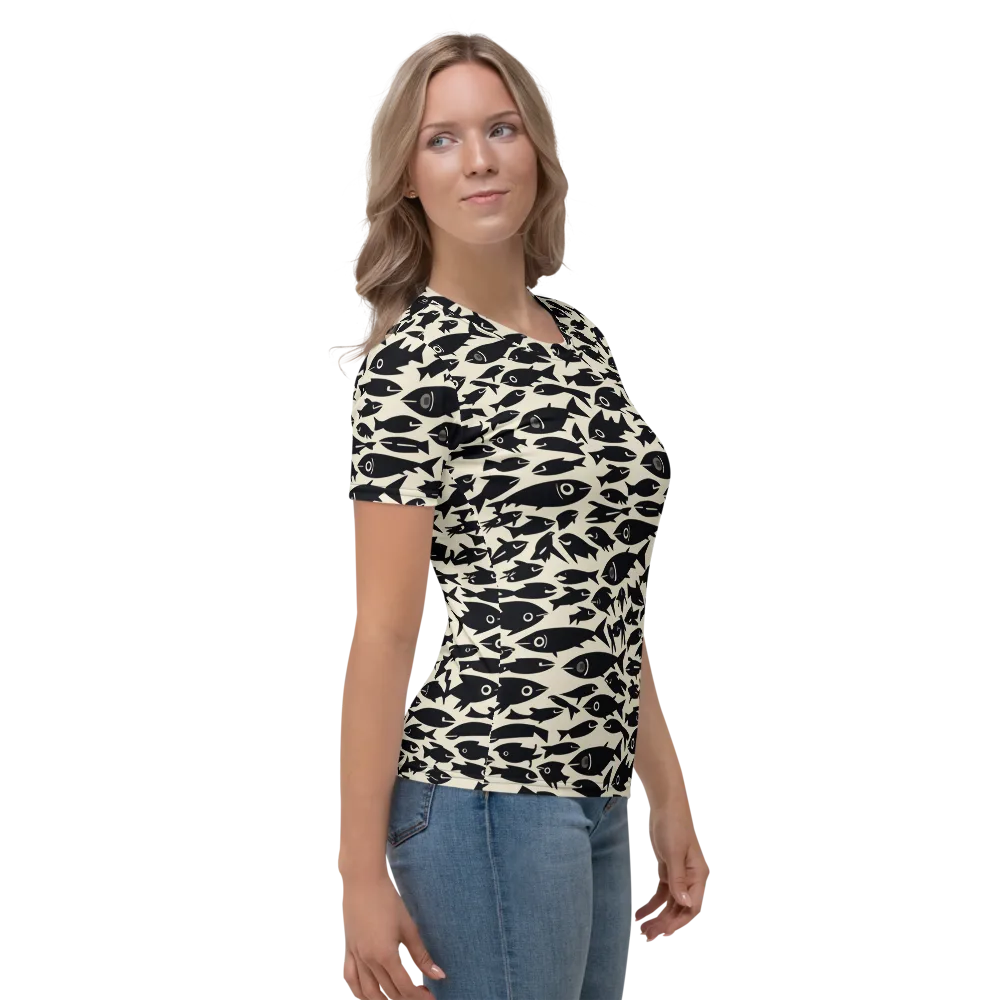 Midnight Shoal on Women's Crew Neck T-Shirt — Right