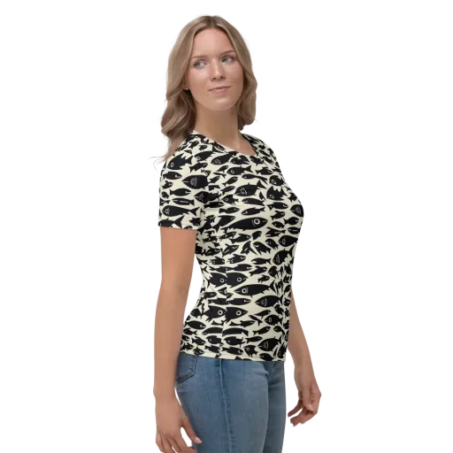 Midnight Shoal on a Women's Crew Neck T-Shirt