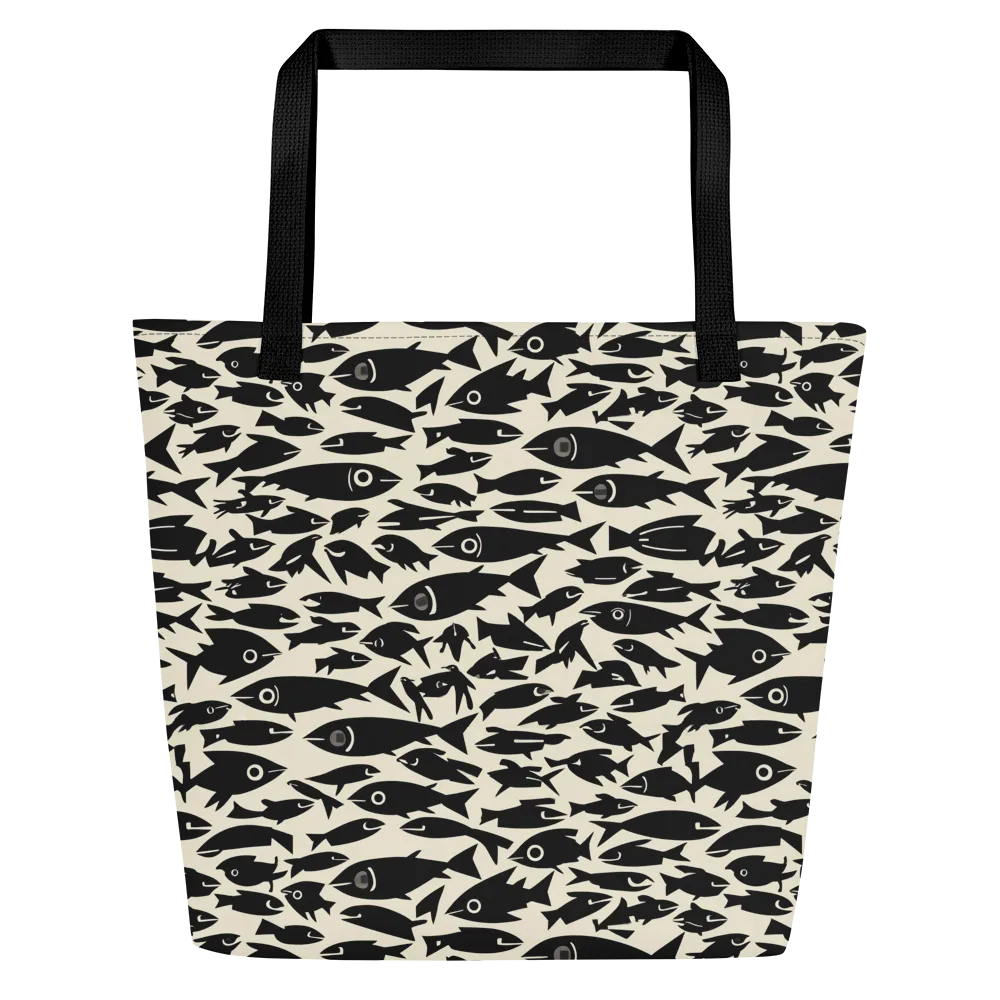 Midnight Shoal on Large Tote Bag W/ Pocket — Front
