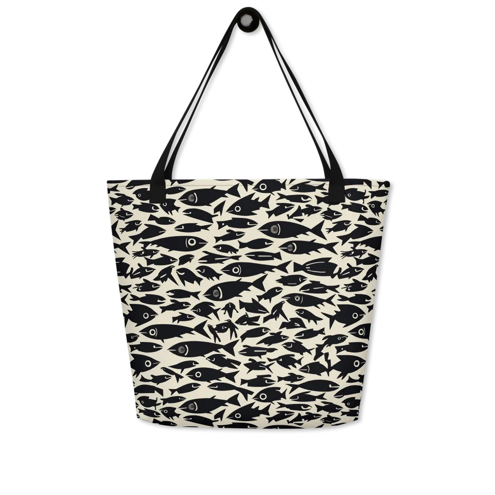 Midnight Shoal on Large Tote Bag W/ Pocket — Front