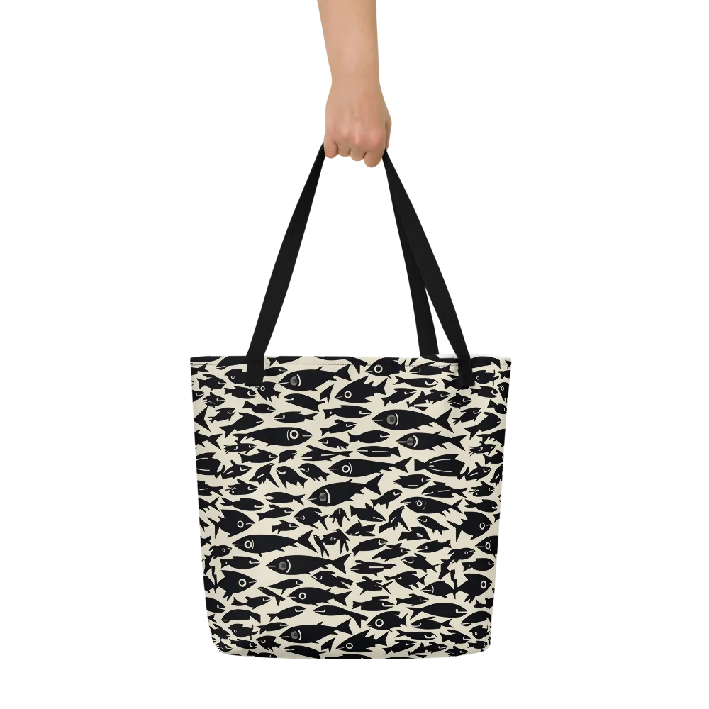 Midnight Shoal on Large Tote Bag W/ Pocket — Front