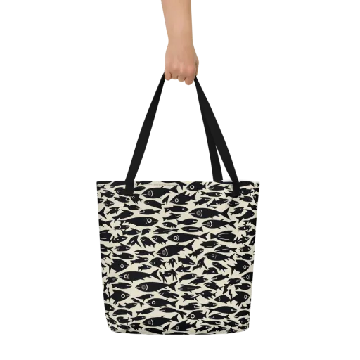 Midnight Shoal on a Large Tote Bag W/ Pocket