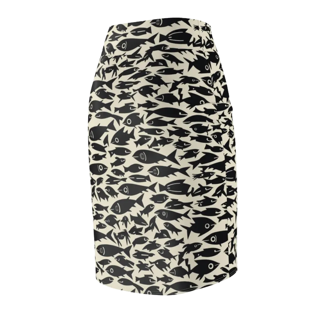 Midnight Shoal on Pencil Skirt — Back Side